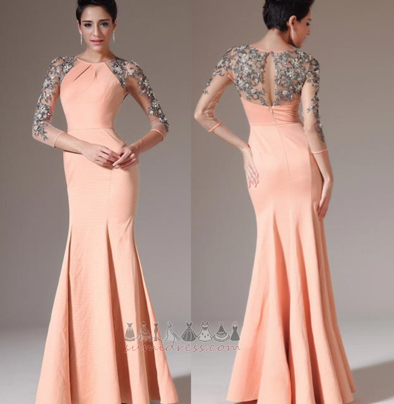 3/4 Length Sleeves Elegant Medium Natural Waist Illusion Sleeves Mermaid Evening Dress