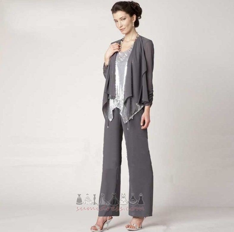 3/4 Length Sleeves Medium Suit Chic Winter Travel Pants Suit Mother Dresses