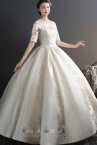 satin wedding dress with lace overlay
