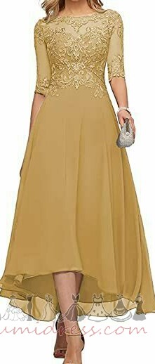A-Line Chiffon Applique Ankle Length Natural Waist Bateau Pants Suit Dresses