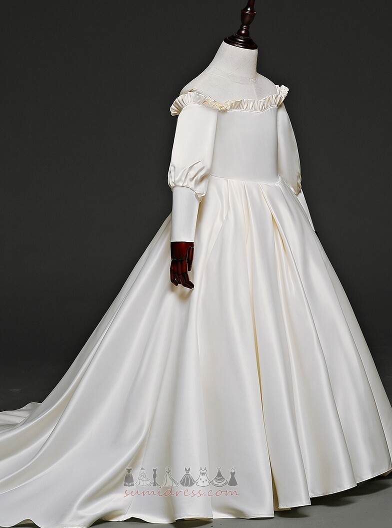A-Line Demure Natural Waist Lace-up Vintage Medium Communion Dress