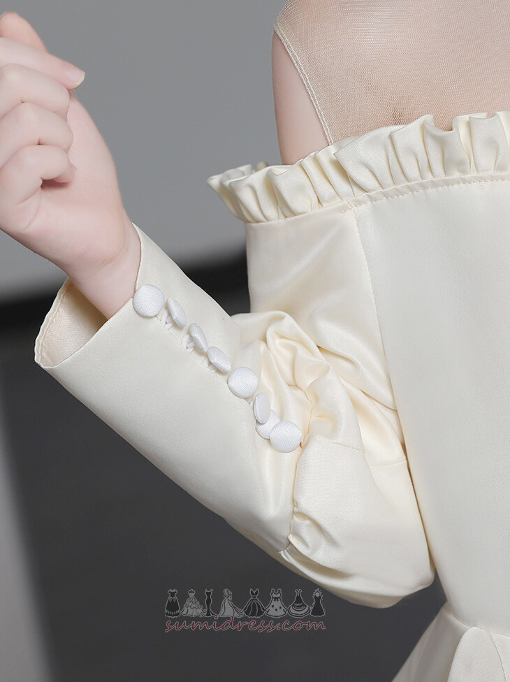 A-Line Demure Natural Waist Lace-up Vintage Medium Communion Dress
