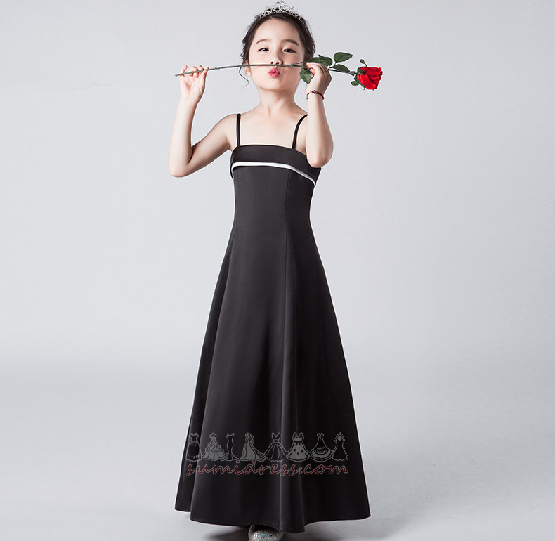 A-Line Draped Sleeveless Ball Satin Spring Flower Girl Dress