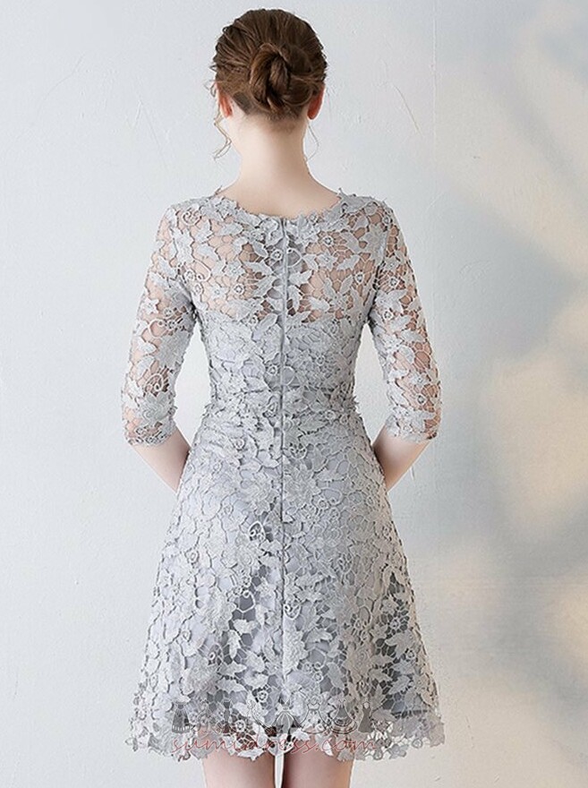 A-Line Elegant Jewel Lace Lace Overlay Natural Waist Cocktail Dress