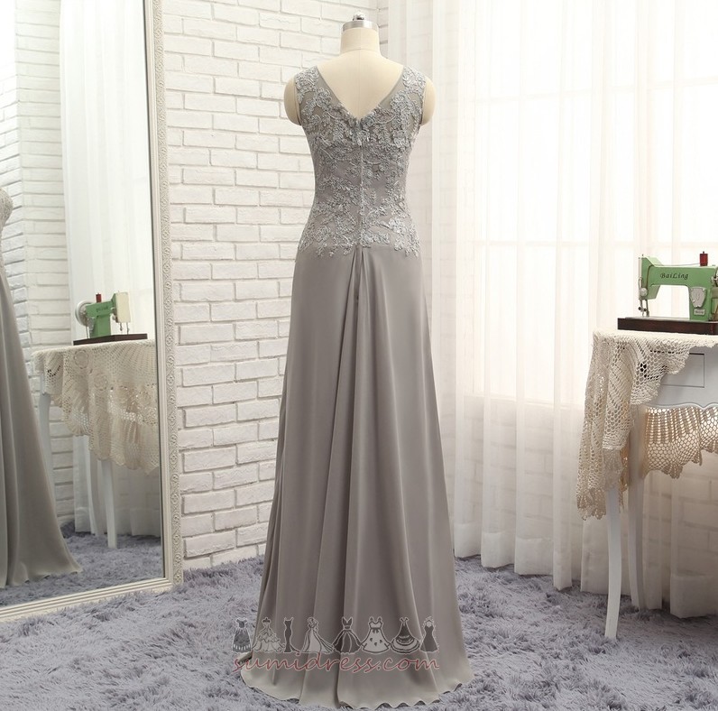 A-Line Floor Length Lace Zipper Natural Waist Fall Mother Dress