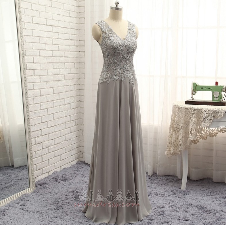 A-Line Floor Length Lace Zipper Natural Waist Fall Mother Dress