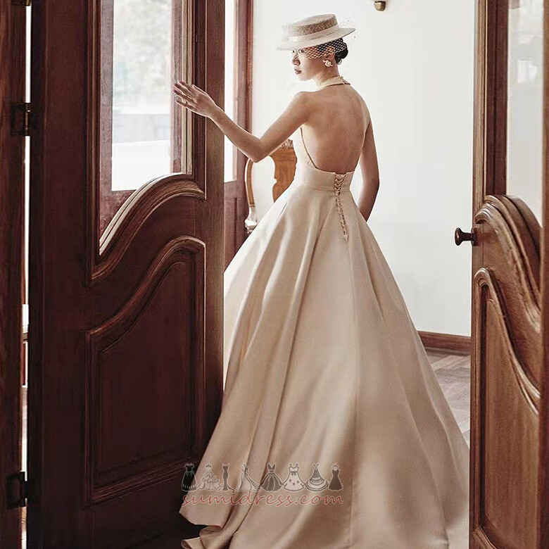 A-Line Hemline Asymmetrical Satin Sleeveless Medium Natural Waist Wedding Dress