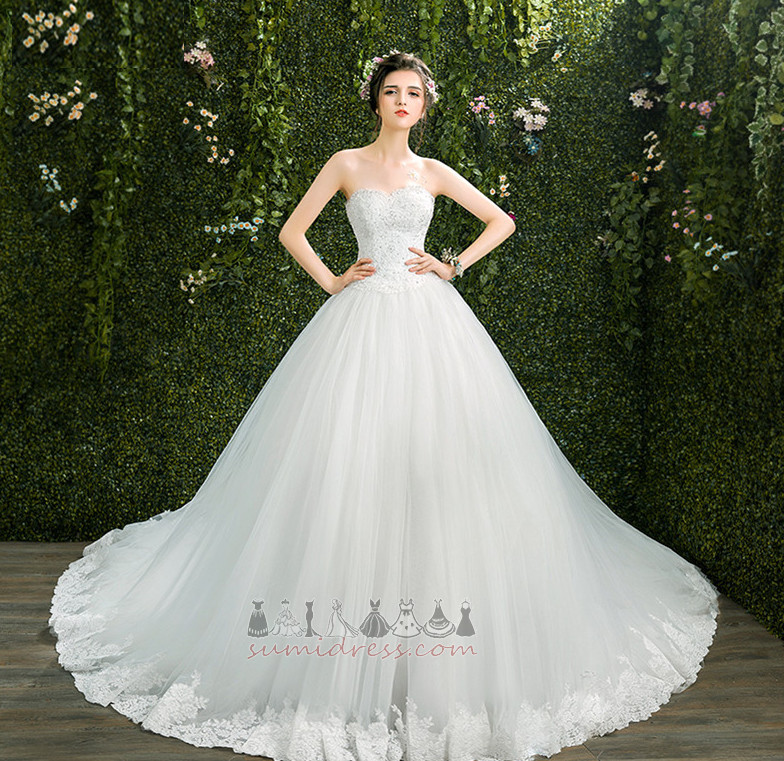 A-Line Jewel Bodice Beach Applique Sleeveless Tulle Wedding Dress