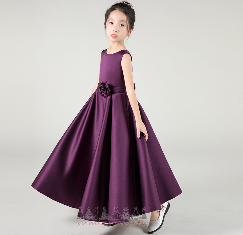 A-Line Jewel Formal Natural Waist Sleeveless Spring Flower Girl Dress