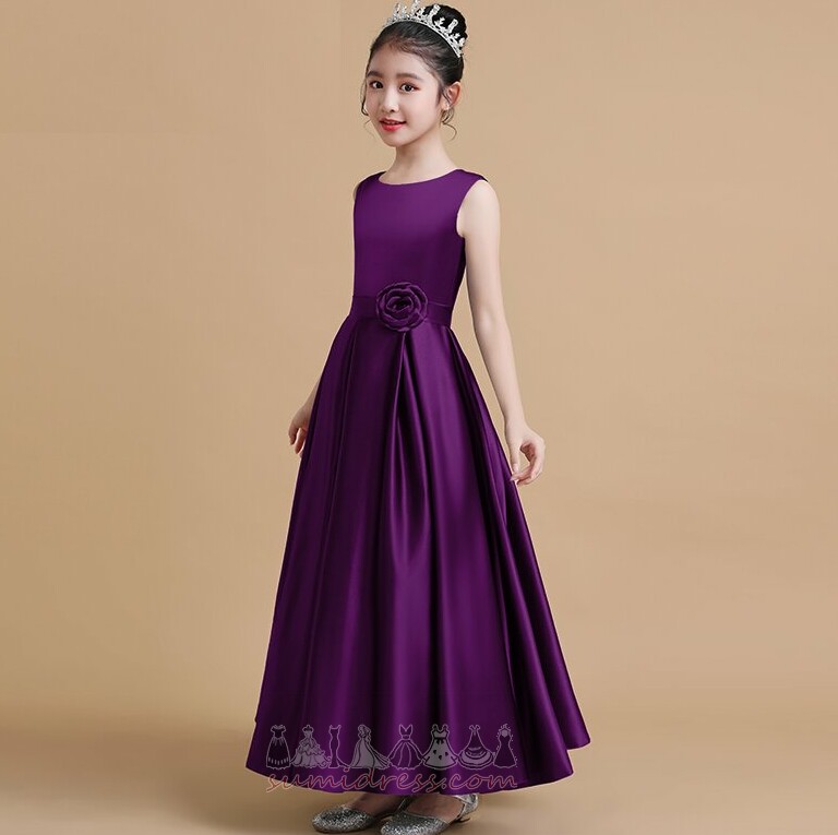 A-Line Jewel Formal Natural Waist Sleeveless Spring Flower Girl Dress