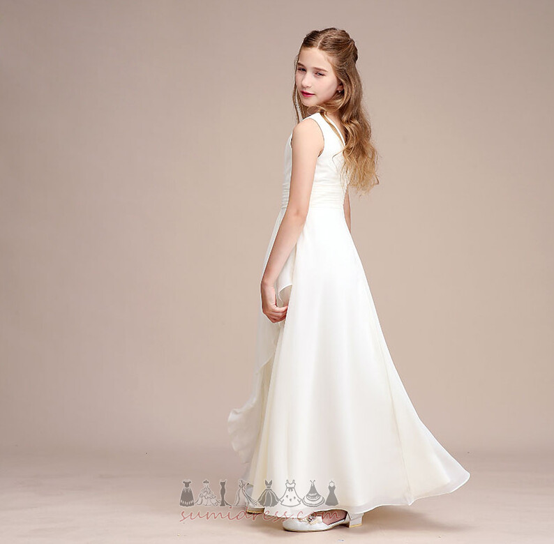 A-Line Jewel Swing Triangle pleat Elegant Summer Flower Girl Dress