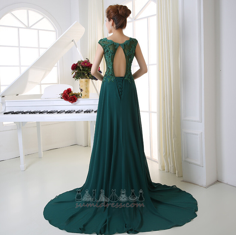 A-Line Střední pasu Klíčová dírka Elegantní hostina šifón Plesové šaty