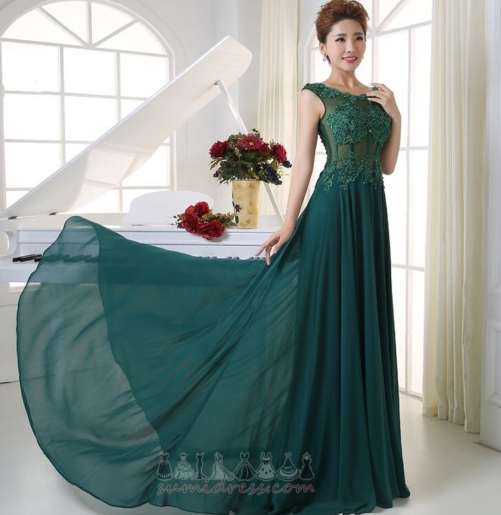 A-Line Střední pasu Klíčová dírka Elegantní hostina šifón Plesové šaty