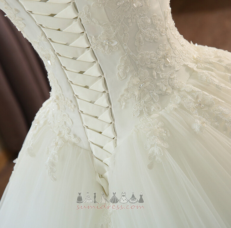A-Line Vintage Lace Overlay Long Medium Lace Wedding Dress