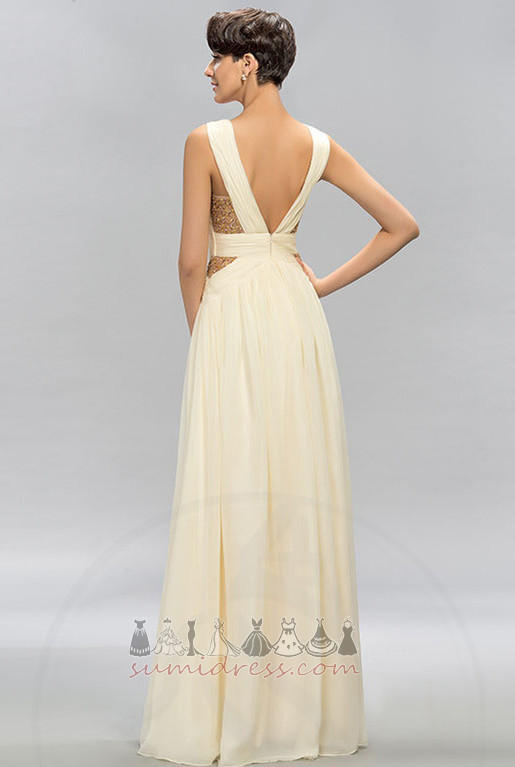 A-linje Ankel længde Rygløs Chiffon Elegant Draped Aften kjole