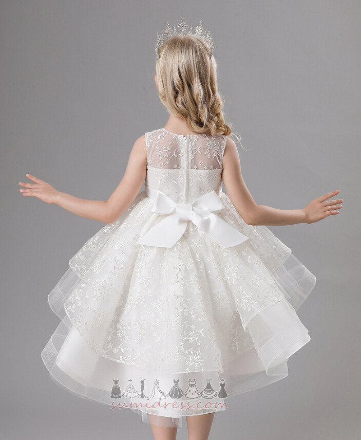 A-linjeformat Asymmetrisk Glamorösa Juvel Dragkedja Show / prestanda liten flicka klänning