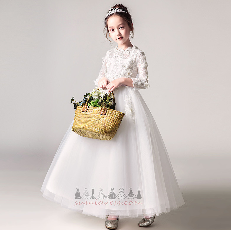 Abito cerimonia bambini,Abito fiore ragazza decorato Formale Medio Rosette Ornamento Alle Caviglie Fiore