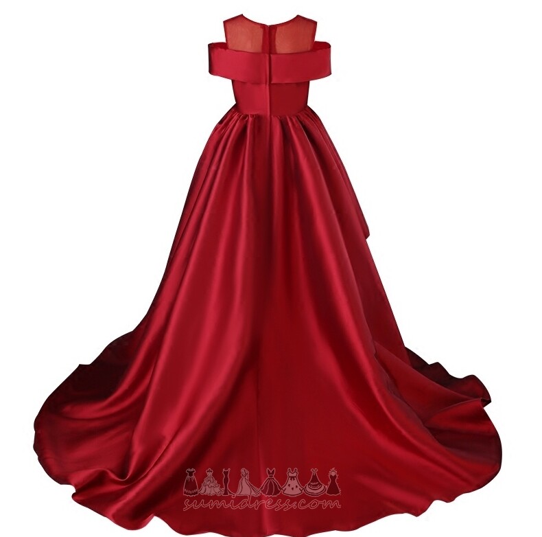 Afgetopte mouwen Huwelijk Off-The-Shoulder Lente Rits A-Symmetrisch Bloem meisje jurk