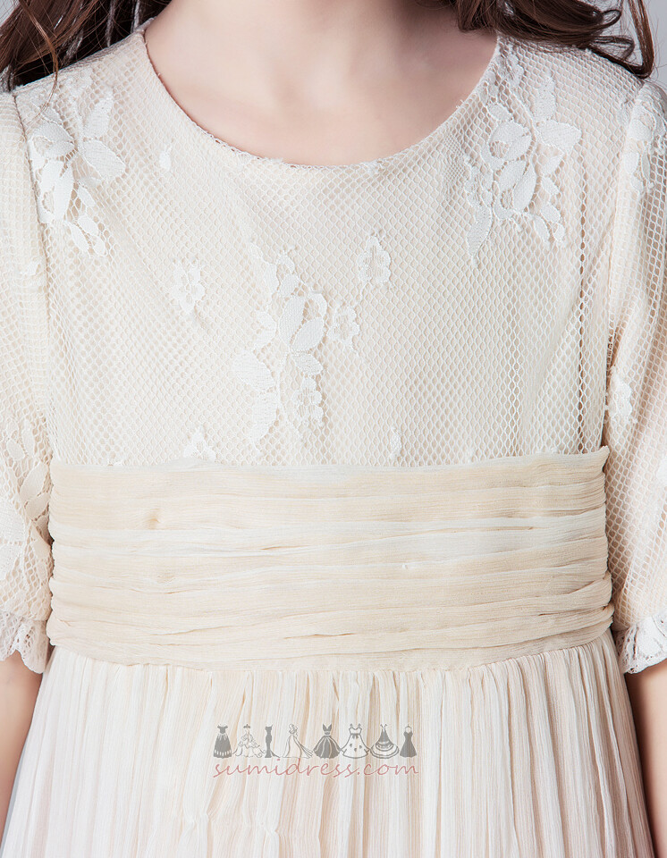 Ankel lengde Glidelås Middels Natural Midje A-formet Tyll Blomsterpike kjole