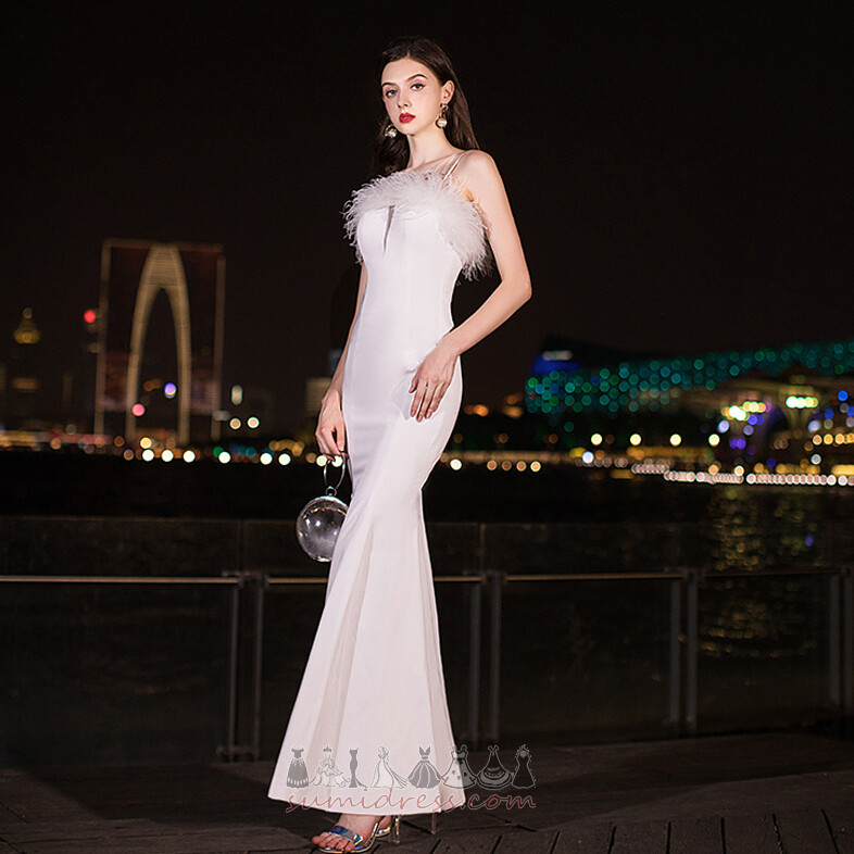 Ankle Length Fall Zipper Natural Waist Thigh-High Slit Sleeveless Prom Dress