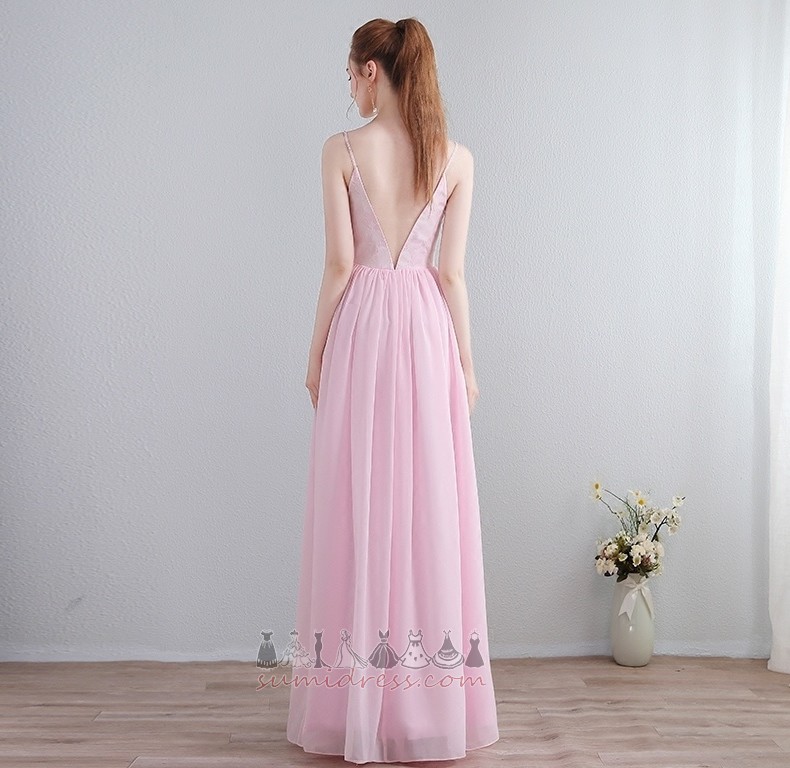 Ankle Length Sleeveless Chiffon A Line Backless Simple Bridesmaid Dress