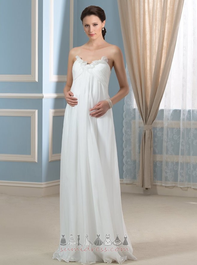 Apple Chiffon Sweetheart Floor Length Empire Waist Simple Wedding Dress