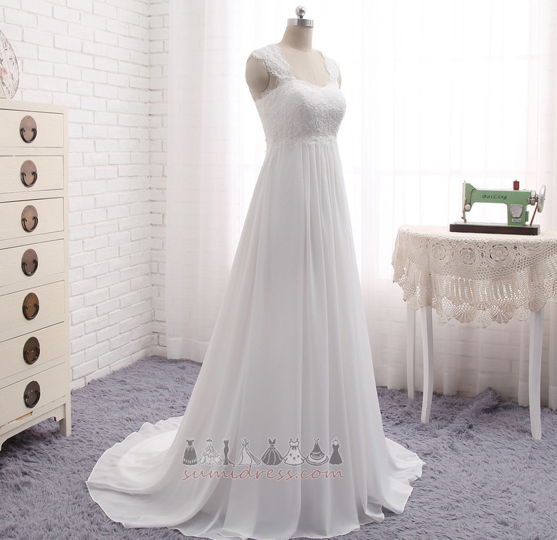 Applique Beach Elegant Summer Lace-up Empire Wedding Dress