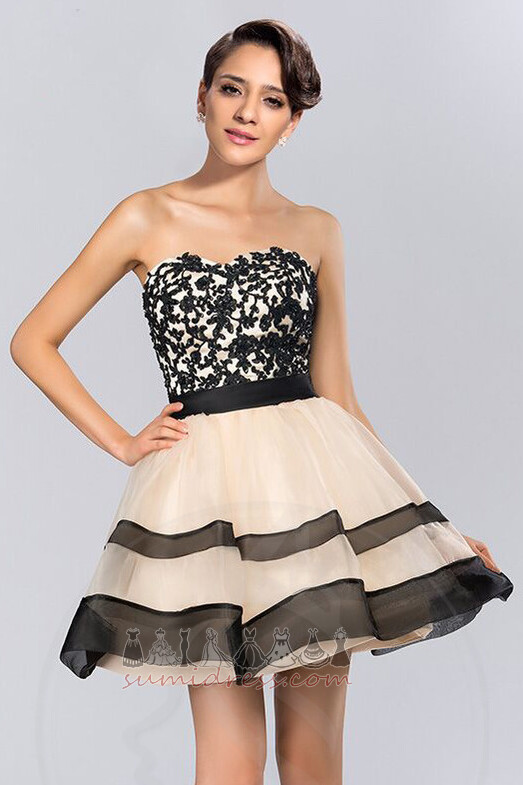Applique Glamorous Strapless Lace Short Ball Cocktail Dress