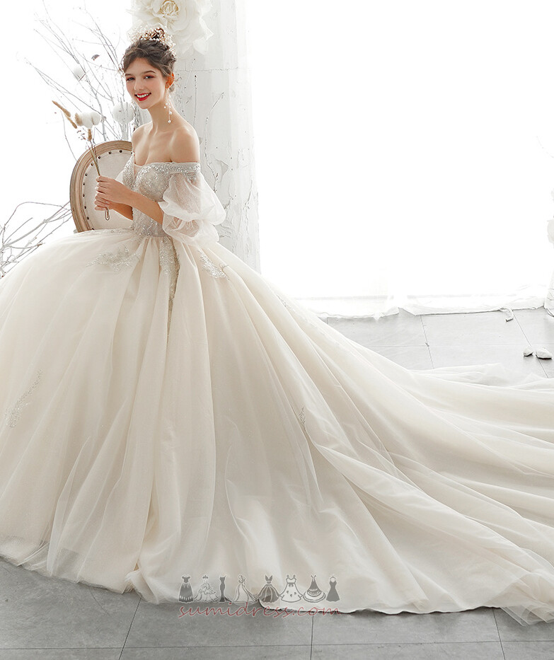 Applique Hall Multi Layer Vintage A-Line Satin Wedding Dress