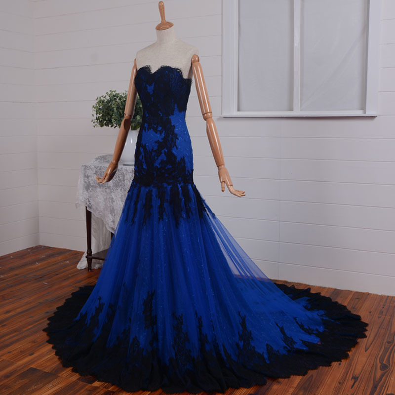 Applique Lace-up Formal Voile Dropped Waist Long Prom Dress