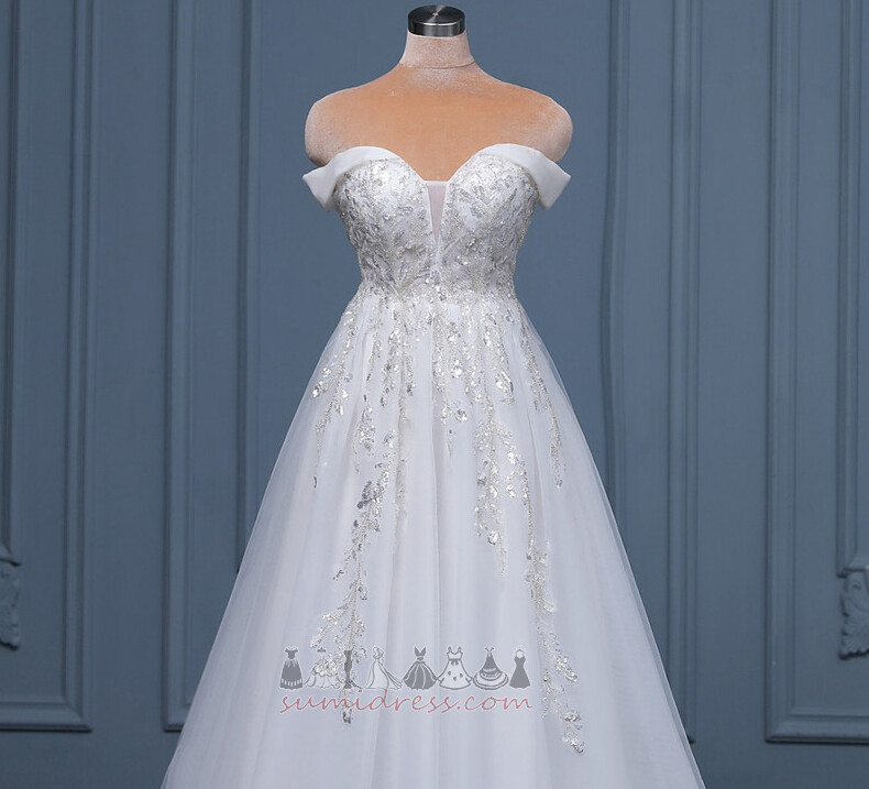 Applique Long Lace-up Sweep Train Empire Waist Summer Wedding Dress