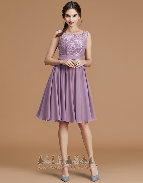 Applique Sleeveless Elegant Bateau Knee Length A-Line Bridesmaid Dress