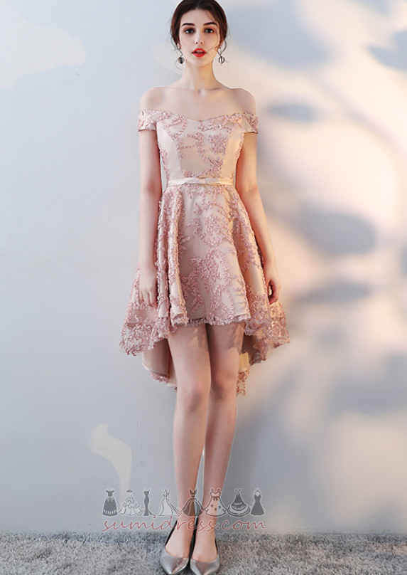 Асиметрична Дантела Лък Край рамото Елегантен Сватба рокля на шаферка