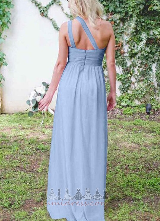 Asymmetrical Sleeves Medium banquet Sleeveless Natural Waist A-Line Bridesmaid Dress