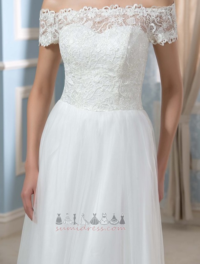 Asymmetrical Tulle Beach Hemline Asymmetrical Dew shoulder Medium Wedding Dress