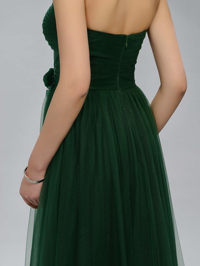 Backless A-Line Sleeveless Summer Natural Waist Lace Prom gown