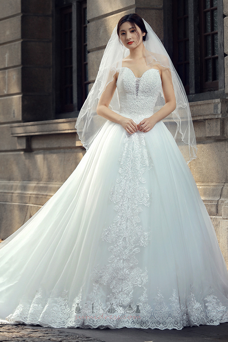 Backless Toomkirik rongi Saal Elegantne Keskmine Aplikatsioon Pulmakleit