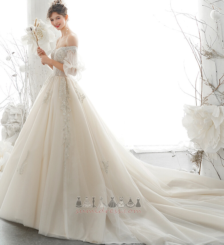 багатошарової лінія аплікації марочний атлас зал Весільна сукня