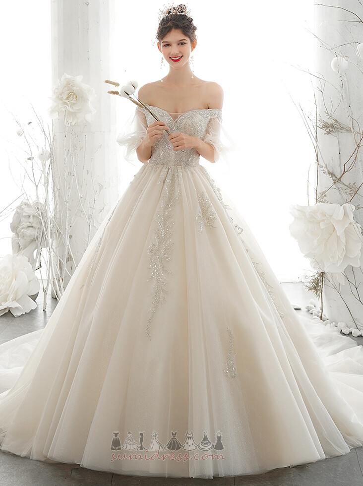 багатошарової лінія аплікації марочний атлас зал Весільна сукня