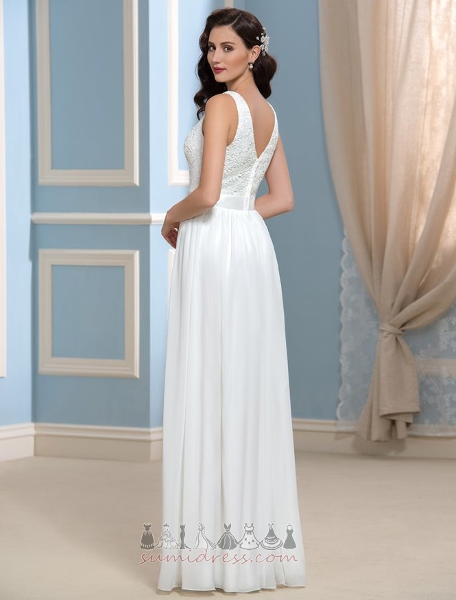 Baju pengantin Renda Mudah Pinggang semulajadi Poket zip sehingga Tingkat panjang
