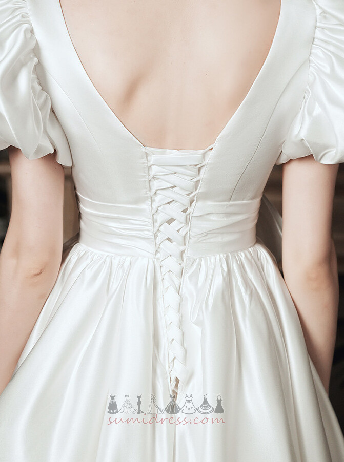 Baju pengantin Satu garisan Tanglung Busur Mudah Teh panjang Persegi