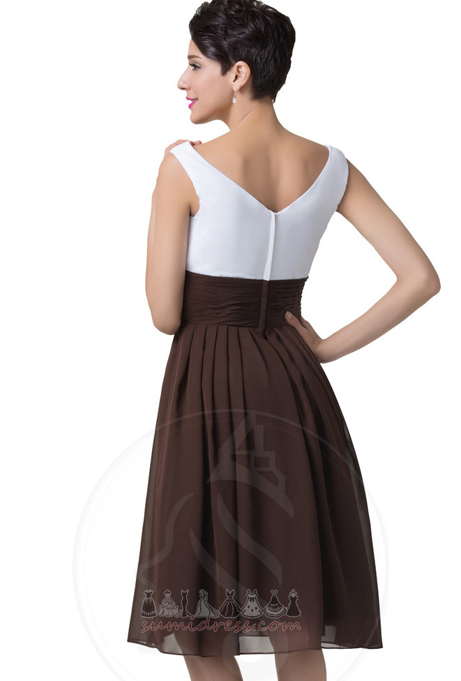 Бальные платье простой Без рукавов шифон плиссированный Лиф A-линия длиной до колена