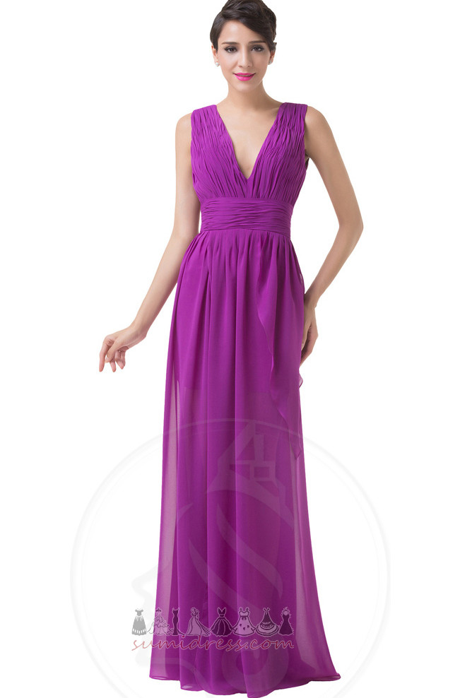 Ball A-Line Elegant Chiffon Natural Waist V-Neck Party Dress