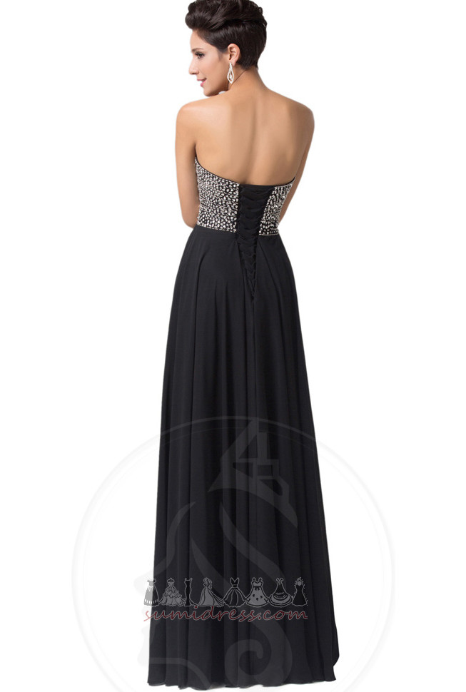 banquet A-Line Floor Length Medium Sleeveless Lace-up Evening Dress