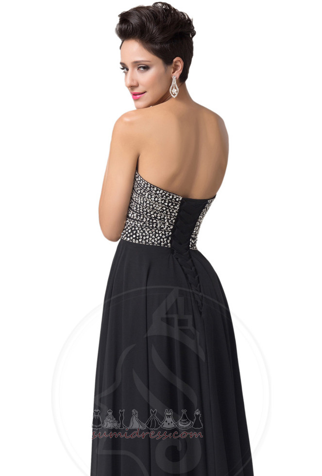 banquet A-Line Floor Length Medium Sleeveless Lace-up Evening Dress