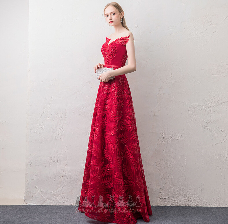 banquet Elegant Scoop A-Line Floor Length Sleeveless Evening Dress