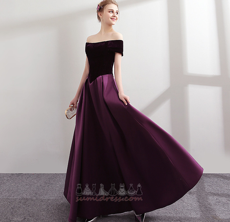 Bask bel Ağırbaşlı Bir çizgi Bağcıklı Zarif Saten Balo elbisesi