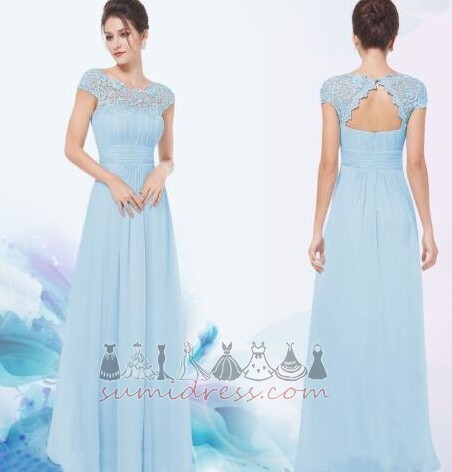 Bateau Lace Overlay Ankle Length Chiffon Natural Waist A-Line Bridesmaid Dress