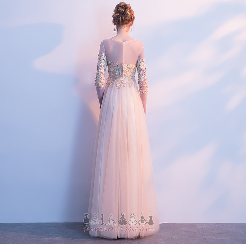 Båthals Natural Midje Elegante Profilering Sommer A-formet kvelds kjole