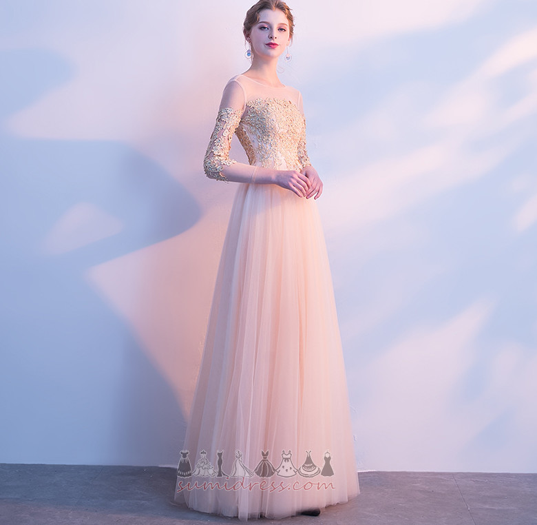 Båthals Natural Midje Elegante Profilering Sommer A-formet kvelds kjole